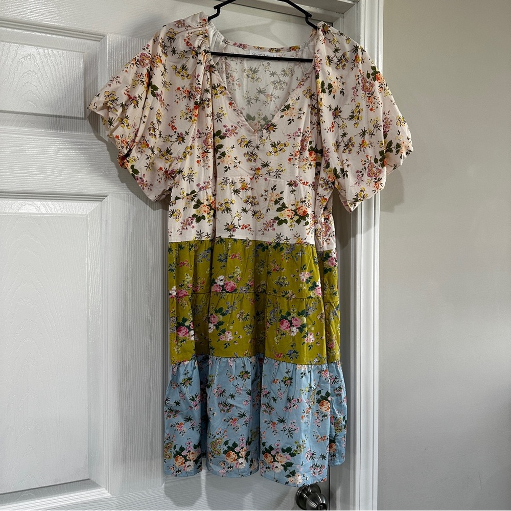 Floral Patchwork Mini Dress